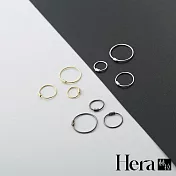 【Hera 赫拉】精鍍銀耳圈耳扣骨釘-3入各1色 H111030118 黑色