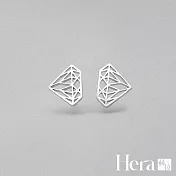 【Hera 赫拉】文青簍空鑽石精鍍銀耳針 H111051705 銀色