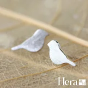 【Hera 赫拉】文青小麻雀精鍍銀耳針 H111051709 銀色