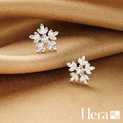 【Hera 赫拉】小清新雪花精鍍銀耳針 H111122002 銀色