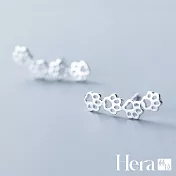 【Hera 赫拉】鏤空貓掌精鍍銀耳針 H111122809 銀色