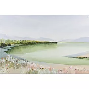 【玲廊滿藝】Ｍ-綠樹蔥蔥染上青青湖面27x41cm