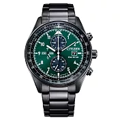 Citizen 星辰 Chronograph系列 CA0775-87E/87X 熊貓款 光動能 日本機芯 男錶 手錶 CA0775-87X 綠色