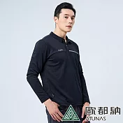 【ATUNAS 歐都納】男款抑菌長袖排汗POLO衫A1PSEE02M/抗臭/快乾/排汗/透氣 2XL 黑