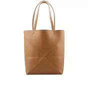 LOEWE Puzzle 亮面小牛皮摺疊托特包 (暖沙色)