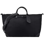 LONGCHAMP BOXFORD系列帆布兩用水餃旅行袋(附鎖頭/特大)  黑