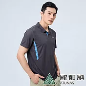 【ATUNAS 歐都納】男款POLARTEC POWER DRY短袖POLO衫A1PS2302M/抗菌/排汗/快乾 M 深灰