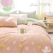 【DUYAN 竹漾】40支精梳棉雙人加大床包三件組 / 檸心粉戀 台灣製