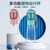 CS22 寵物外出二合一飼料/飲水杯550ml 藍色