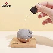 Gdesign 招財石虎不倒翁公仔擴香 灰色+不鏽鋼