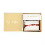 MICHAEL KORS BRASS 寬版LOGO扣式手環禮盒- 紅色