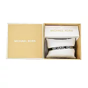 MICHAEL KORS BRASS 寬版LOGO扣式手環禮盒- 黑色