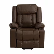 IDEA-黑曜質感皮革電動沙發躺椅 咖啡色
