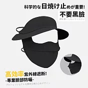 【DIVA】防黑臉對策日式質感防曬冰絲遮陽面罩全方位防曬帽 (遮陽帽 冰絲口罩) 不要黑臉
