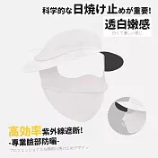 【DIVA】防黑臉對策日式質感防曬冰絲遮陽面罩全方位防曬帽 (遮陽帽 冰絲口罩) 透白嫩感