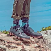 【LEEDS WEATHER】 Bermuda Triangle - 復古幾何線條∣抑菌除臭、台灣製∣中筒襪 23 - 28 cm