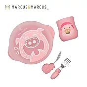 【MARCUS&MARCUS】動物樂園用餐訓練學習禮盒組-粉紅豬