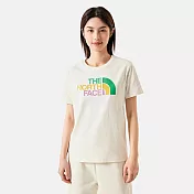 The North Face W COLOR COMBO LOGO SS TEE - AP 女短袖上衣-米白-NF0A88G8QLI L 白色