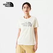 The North Face W IWD GRAPHIC LOGO S/S TEE - AP 女短袖上衣-米白-NF0A88GZQLI L 白色