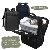 15.6吋 慢活出游 多層收納+防撞層+蜂巢透氣背墊 USB-A/C筆電書包後背包 冷青灰