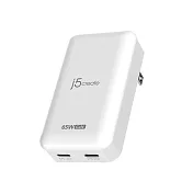 j5create 65W GaN 氮化鎵雙孔PD電源供應器-JUP2465