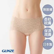 【日本GUNZE】雙重保水潤膚無痕三角內褲 M 膚色