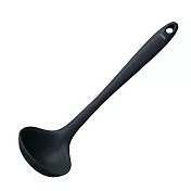 《KELA》Tom不沾鍋矽膠湯杓 | 料理匙 攪拌杓 攪拌勺 湯匙 - 墨黑28.5cm