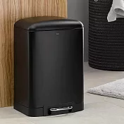 《KELA》Davino腳踏式垃圾桶 | 回收桶 廚餘桶 踩踏桶 - 墨黑6L