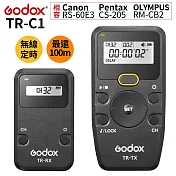 godox神牛canon副廠無線定時快門線遙控器tr-c1(相容佳能原廠rs-60e3;亦適pentax cs-205/om system rm-cb2/samsung)