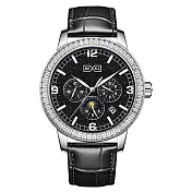 BEXEI 貝克斯 9191 超霸星河系列 日月星辰 鏤空 全自動機械錶 手錶 腕錶 9191 耀石黑