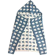 JOGAN日本成願毛巾 elephant infant 象寶貝系列 純棉帽披巾  象寶寶藍