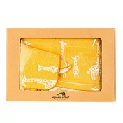 JOGAN日本成願毛巾 elephant infant 象寶貝系列 純棉帽披巾+手帕 禮盒組  長頸鹿黃