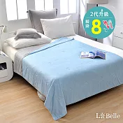 義大利La Belle《極簡混搭》超COOL超涼感蠶絲蛋白抗菌涼被(150*200CM)-藍x灰
