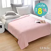 義大利La Belle《極簡混搭》超COOL超涼感蠶絲蛋白抗菌涼被(150*200CM)-粉x灰