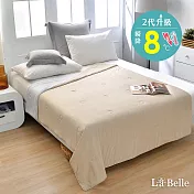 義大利La Belle《極簡混搭》超COOL超涼感蠶絲蛋白抗菌涼被(150*200CM)-奶茶x灰
