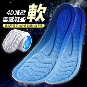 【EZlife】4D踩屎感減震透氣鞋墊(2入組) 39-40碼(25cm)