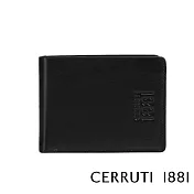 【Cerruti 1881】限量2折 義大利頂級小牛皮5卡短夾 全新專櫃展示品(黑色 CEPU05922M)
