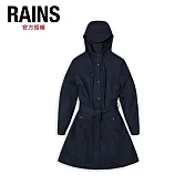 RAINS Curve W Jacket 收腰繫帶防水外套(18130) Navy M