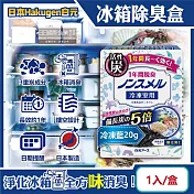 日本Hakugen白元-長效約1年備長炭活性炭5倍冰箱除臭盒1入/盒(冷藏室脫臭顆粒,冷凍庫防潮除濕劑,消臭去味竹炭淨味劑,吸附異味) 冷凍藍20g