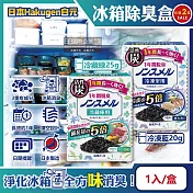 (2盒任選超值組)日本Hakugen白元-長效約1年備長炭活性炭5倍冰箱除臭盒1入/盒(冷藏室脫臭顆粒,冷凍庫防潮除濕劑,消臭去味竹炭淨味劑,吸附異味) 冷藏綠25g*2盒