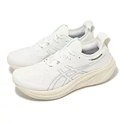 Asics 慢跑鞋 GEL-Nimbus 26 男鞋 米白 MIRAI 緩衝 厚底 運動鞋 亞瑟士 1011B794101 29cm WHITE/WHITE
