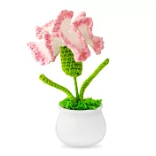 OPretty 歐沛媞 手作針織花盆栽(康乃馨)-多色 粉色