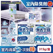 (2盒任選超值組)日本小林製藥-無香空間放置型消臭顆粒芳香珠(2款可選)315g/盒 (Kobayashi居家玄關鞋櫃浴廁櫥櫃除臭劑,分解異味香氛晶球,脫臭劑) 皂香藍*2盒