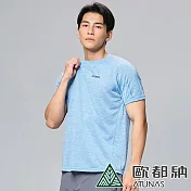 【ATUNAS 歐都納】男款酷涼抗夏節能抑菌短袖T恤A1TS2402M/防曬/抗臭/吸濕排汗/涼感 2XL 水藍