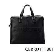 【Cerruti 1881】限量2折 義大利頂級小牛皮公事包/斜背包 全新專櫃展示品(黑色 CECA06408M)