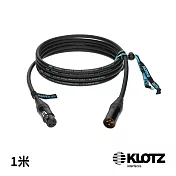【KLOTZ】TITANIUM 麥克風線 1米 黑 (XLR公 - XLR母) Neutrik® 公司貨