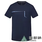 【ATUNAS 歐都納】男款ATUNAS-TEX短袖T恤A2TS2411M/防曬/快乾/吸濕/排汗 XL 藍黑