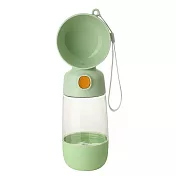 【LOTUS】寵物狗狗外出水壺 400ml 便攜水瓶 附飼料杯  綠色