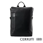 【Cerruti 1881】限量2折 義大利頂級小牛皮後背包 全新專櫃展示品(黑色 CEZA06554M)