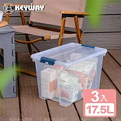 《真心良品》KEYWAY聯府多利3號掀蓋整理箱17.5L-3入